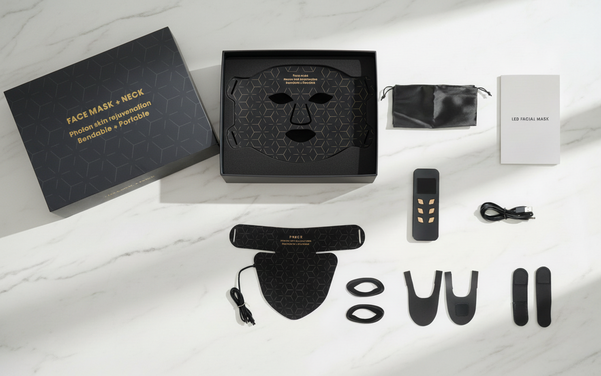 Revéla – LED Lichttherapie Masker met Infrarood voor Gezicht & Nek - LYOVA